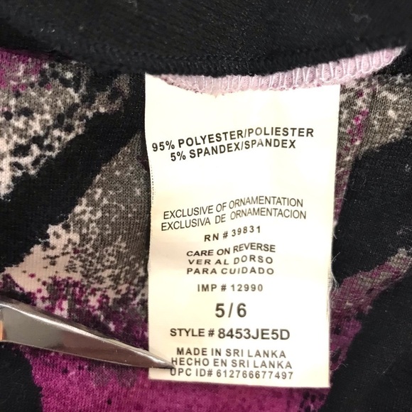 MY MICHELLE Circle Skirt Magenta Black Grey White Back Zipper Size 5/6 Medium - Picture 7 of 10